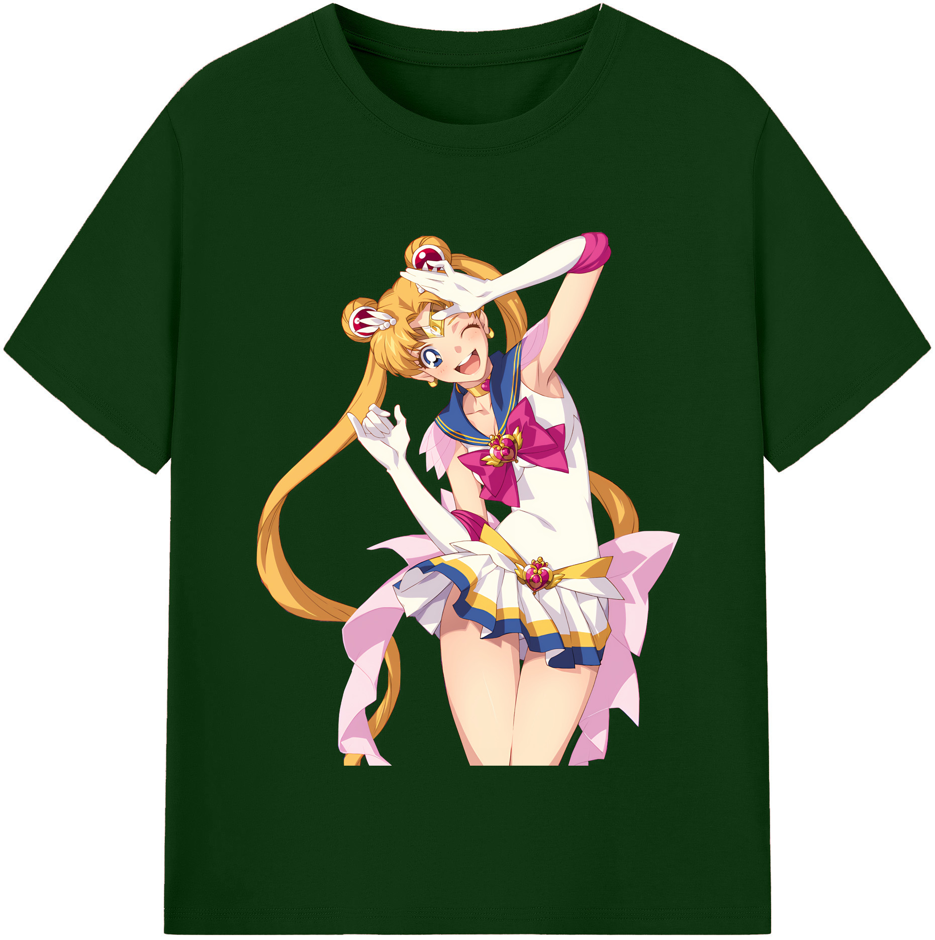 （画像用） 美少女戦士セーラームーン 月野 うさぎ つきの うさぎ Sailor Moon Tsukino Usagi 綿100％半袖Tシャツ（フロントプリント）